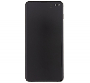 Samsung LCD kijelző + érintőpanel FEKETE  Galaxy S10 Plus (SM-G975) "Gigapack csomagolás" (GH82-18849A)