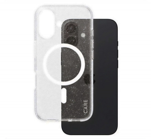 PanzerGlass CARE FLAGSHIP STAR LIT CASE szilikon telefonv&eacute;dő (&uuml;t&eacute;s&aacute;ll&oacute;s&aacute;g, kamerav&eacute;dő, MagSafe, csill&aacute;mporos) FEH&Eacute;R Apple iPhone 16 (1341)