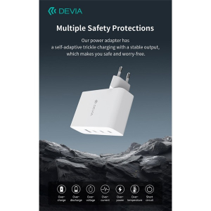 Devia Extreme Speed Series 100W GaN PD h&aacute;l&oacute;zati gyorst&ouml;ltő adapter USB+3xType-C - feh&eacute;r (ST121430)