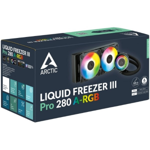 Arctic COOLING CPU hűtő Liquid Freezer III Pro 280 A-RGB (v&iacute;zhűt&eacute;s), Univerz&aacute;lis, Fekete (ACFRE00183A)