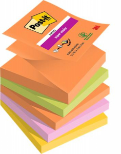 3M POST-IT &Ouml;ntapad&oacute; jegyzett&ouml;mb, "Z", 76x76 mm, 5x90 lap,  "Super Sticky Boots", vegyes sz&iacute;nek (LPR3305SSBO)