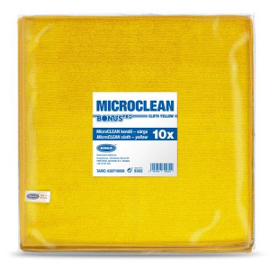 Bonus T&ouml;rlőkendő, univerz&aacute;lis, 10 db, 32x32 cm,  "MicroCLEAN", s&aacute;rga (KHT1294)