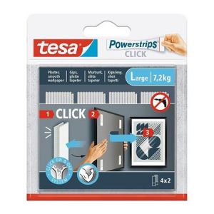 Tesa Akaszt&oacute;, &ouml;ntapad&oacute;, S m&eacute;ret,  "Powerstrips CLICK" (TE77720)