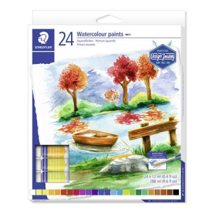 STAEDTLER Akvarell fest&eacute;k, tubusos,  "8880", 24 k&uuml;l&ouml;nb&ouml;ző sz&iacute;n (TS8880C24)