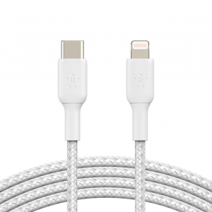 Belkin BOOST CHARGE USB-C - Lightning harisny&aacute;zott k&aacute;bel 2m feh&eacute;r (CAA004BT2MWH)