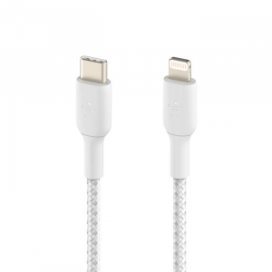 Belkin BOOST CHARGE USB-C - Lightning harisny&aacute;zott k&aacute;bel 2m feh&eacute;r (CAA004BT2MWH)
