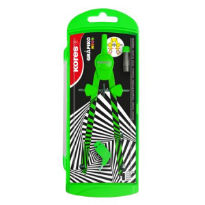 Kores K&ouml;rző k&eacute;szlet, prec&iacute;zi&oacute;s, 3 darabos,  "Grafiko Neon", vegyes sz&iacute;nek (IK42031)