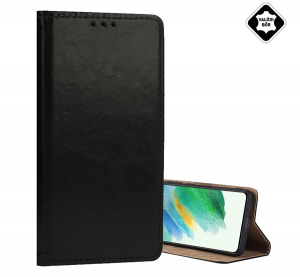 Tok &aacute;ll&oacute;, val&oacute;di bőr (FLIP, oldalra ny&iacute;l&oacute;, asztali tart&oacute;) FEKETE Apple iPhone 17 Air "Gigapack csomagol&aacute;s" (GP-173788)