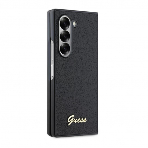 Guess PC/TPU Glitter Flakes Metal Logo tok Samsung Galaxy Z Fold 6 k&eacute;sz&uuml;l&eacute;khez fekete