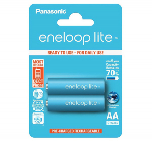 Panasonic ENELOOP LITE elem (AA, BK-3LCCE, 1.2V, 950mAh Ni-MH, &uacute;jrat&ouml;lthető) 2db/csomag (BK-3LCCE/2BE_N)
