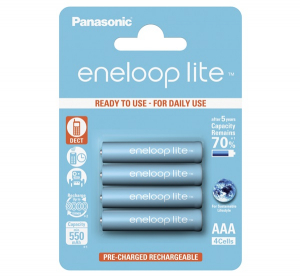 Panasonic ENELOOP LITE elem (AAA, BK-4LCCE/4BE, 1.2V, 550mAh Ni-MH, &uacute;jrat&ouml;lthető) 4db/csomag (BK-4LCCE/4CP)