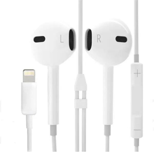 Apple iPhone 7 / 7 Plus / 8 / 8 Plus/X/XS/XR/XS Max Earpods sztere&oacute; headset Lightning csatlakoz&oacute;val &eacute;s mikrofonnal, ut&aacute;ngy&aacute;rtott (lightning-headset1)