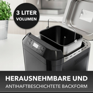 Clatronic BBA 3774 Keny&eacute;rs&uuml;tőg&eacute;p Időz&iacute;tő funkci&oacute; 3 l Fekete (263966)