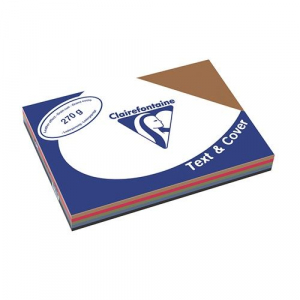 Clairefontaine Text and Cover Karton bőrhat&aacute;s&uacute; A/4 270g s&ouml;t&eacute;t vegyes sz&iacute;n 5x20 &iacute;v/csomag (2712)