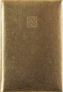 Dayliner Napt&aacute;r, tervező, A5, heti, , "Mirror", arany (NMHAU)