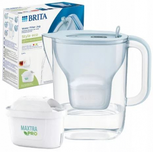 Brita Style Eco v&iacute;zszűrő kancs&oacute; p&uacute;der k&eacute;k + 1db PP Maxtra Pro szűrő patron (1055745)