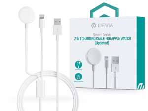 Devia Smart Series 2 in 1 m&aacute;gneses t&ouml;ltők&aacute;bel Apple Watch-hoz + USB-A/Lightning k&aacute;bel feh&eacute;r (ST394690)