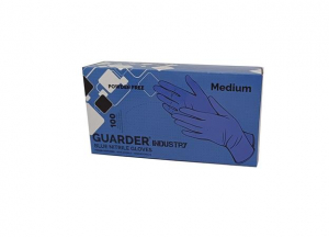 V&eacute;dőkesztyű, egyszer haszn&aacute;latos, nitril, XL m&eacute;ret, 100 db, p&uacute;der n&eacute;lk&uuml;li, k&eacute;k (MER036)