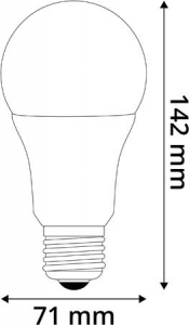 Avide LED izz&oacute;, E27, g&ouml;mb, A70, 16W, 1990lm, 3000K,  (AVLED015)