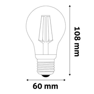 Avide LED izz&oacute;, filament, E27, g&ouml;mb, A60, 10,5W, 1521lm, 2700K,  (AVLED007)