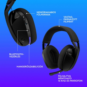 Logitech G321 LIGHTSPEED vezet&eacute;k n&eacute;lk&uuml;li Gaming headset fekete (981-001563)