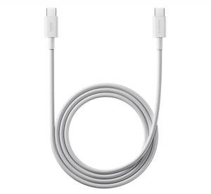 Xiaomi adatk&aacute;bel (Type-C - Type-C, 6A, gyorst&ouml;ltő, 100cm, cipőfűző) FEH&Eacute;R (BHR087KGL)