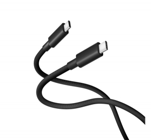 Xiaomi adatk&aacute;bel (Type-C - Type-C, 6A, gyorst&ouml;ltő, 100cm, cipőfűző) FEKETE (BHR087BGL)