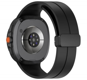 P&oacute;tsz&iacute;j (egyedi m&eacute;ret, szilikon, pillang&oacute; csat) FEKETE SamsungGalaxy Watch 8 eSIM 44mm (SM-L335) / Galaxy Watch 8 eSIM 40mm (SM-L325) "Gigapack csomag