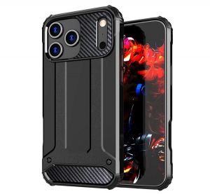 Defender szilikon telefonv&eacute;dő (&uuml;t&eacute;s&aacute;ll&oacute;s&aacute;g, l&eacute;gp&aacute;rn&aacute;s sarok, f&eacute;mhat&aacute;s) FEKETE Apple iPhone 17 Pro Max "Gigapack csomagol&aacute;s" (GP-173260)