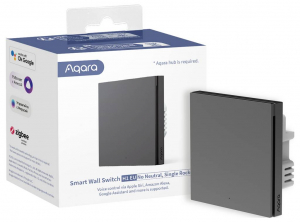 Aqara Vezet&eacute;k n&eacute;lk&uuml;li fali kapcsol&oacute;  Sz&uuml;rke Apple HomeKit, Alexa, Google Home (WS-EUK01-G)