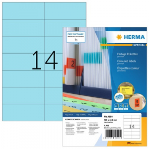 Herma Etikett c&iacute;mke  105x42.3 mm szeg&eacute;ly n&eacute;lk&uuml;li k&eacute;k 100 &iacute;v 1400 db/doboz (4558)