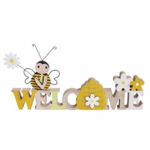 QX Dekor fa welcome m&eacute;hecske t&aacute;bla 30x13,5 cm (65451)
