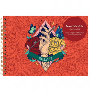 Clairefontaine Műv&eacute;szeti rajzt&ouml;mb  Frida Kahlo A/5 30 lap 180g, spir&aacute;los, fekvő (116218C)