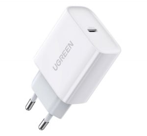 UGREEN CD137 h&aacute;l&oacute;zati t&ouml;ltő Type-C aljzat (20W, PD gyorst&ouml;ltő 4.0) FEH&Eacute;R (CD137 / 60450)