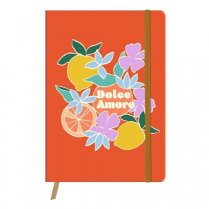 Clairefontaine Napl&oacute;  Dolce Amore A/5 64 lapos, puha fedeles, vonalas, gumis z&aacute;r&oacute;d&aacute;s, vegyes minta (116267C)