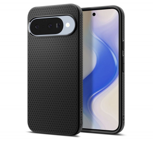Spigen LIQUID AIR szilikon telefonv&eacute;dő (&uuml;t&eacute;s&aacute;ll&oacute;s&aacute;g, l&eacute;gp&aacute;rn&aacute;s sarok, rombusz) FEKETE Google Pixel 10 / Pixel 10 Pro (ACS09714)