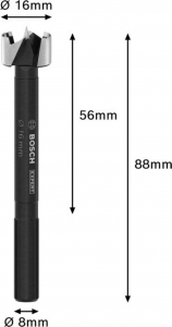 Bosch Forstner f&uacute;r&oacute; 16 mm Teljes hossz 88 mm 1 db (2608901825)