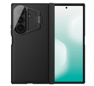 Nillkin CAMSHIELD PROP szilikon telefonv&eacute;dő (&uuml;t&eacute;s&aacute;ll&oacute;s&aacute;g, &aacute;tl&aacute;tsz&oacute; kamerav&eacute;dő, kit&aacute;maszt&oacute;, cs&iacute;kos) FEKETE Samsung Galaxy Z Fold7 (SM-F966) (GP-175248)