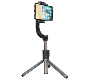 Kamera stabiliz&aacute;tor bluetooth szelfibot (&aacute;llv&aacute;ny funkci&oacute;, &aacute;ll&iacute;that&oacute;, 86cm + vezet&eacute;k n&eacute;lk&uuml;li t&aacute;vir&aacute;ny&iacute;t&oacute;) FEKETE (GP-101001)