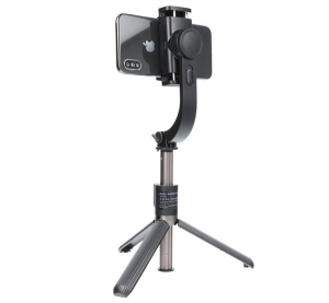 Kamera stabiliz&aacute;tor bluetooth szelfibot (&aacute;llv&aacute;ny funkci&oacute;, &aacute;ll&iacute;that&oacute;, 86cm + vezet&eacute;k n&eacute;lk&uuml;li t&aacute;vir&aacute;ny&iacute;t&oacute;) FEKETE (GP-101001)