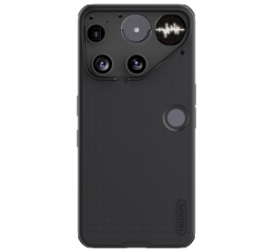 Nillkin SUPER FROSTED PRO műanyag telefonv&eacute;dő (&uuml;t&eacute;s&aacute;ll&oacute;s&aacute;g, gum&iacute;rozott, &eacute;rdes fel&uuml;let) FEKETE Nothing Phone (3) (GP-175289)