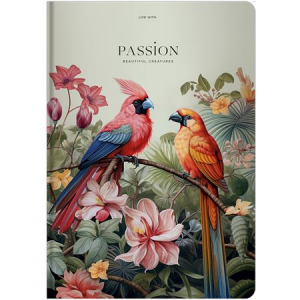 Shkolyaryk Jegyzetf&uuml;zet, A4, kock&aacute;s, 80 lap, kem&eacute;nyfedeles,  "Passion" (SB807034K)