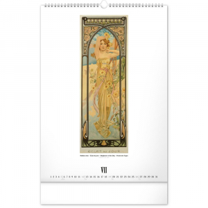 REALSYSTEM Falinapt&aacute;r k&eacute;pes  330&times;460mm Alphonse Mucha   2026. (6094-AM)