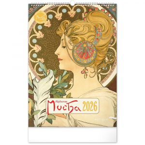 REALSYSTEM Falinapt&aacute;r k&eacute;pes  330&times;460mm Alphonse Mucha   2026. (6094-AM)