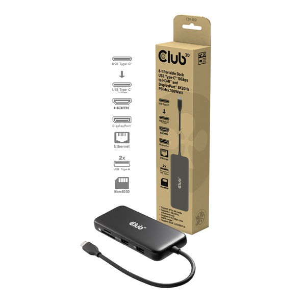 Club3D CSV-2511 USB-C - Video bidirezionale + dati + PD Swich