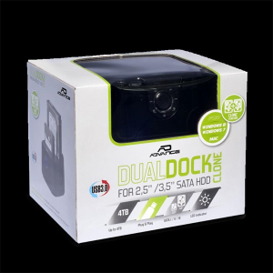 Advance HDD/SSD Dokkol&oacute; - DUALDOCK CLONE 2.5" / 3.5" (USB-A3.0 to 2xSATA, fekete) (BX-3003U32)