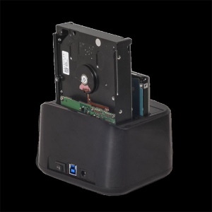 Advance HDD/SSD Dokkol&oacute; - DUALDOCK CLONE 2.5" / 3.5" (USB-A3.0 to 2xSATA, fekete) (BX-3003U32)