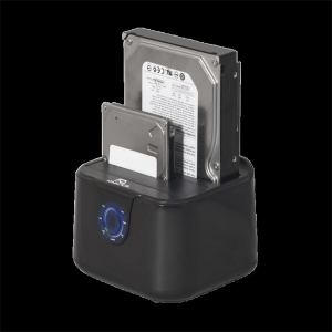 Advance HDD/SSD Dokkol&oacute; - DUALDOCK CLONE 2.5" / 3.5" (USB-A3.0 to 2xSATA, fekete) (BX-3003U32)