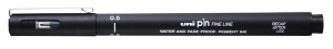 Uni Rajzmarker, 0,5 mm,  PIN, fekete (TUPIN05F)