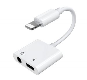 JOYROOM audió adapter és töltőkábel (elosztó, lightning+3.5mm jack aljzat - lightning) FEHÉR Apple iPhone 14 Pro / iPhone 14 Plus / iPhone 14 (S-Y104)